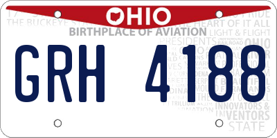 OH license plate GRH4188