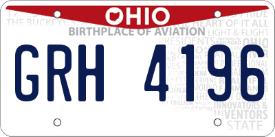 OH license plate GRH4196