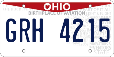 OH license plate GRH4215