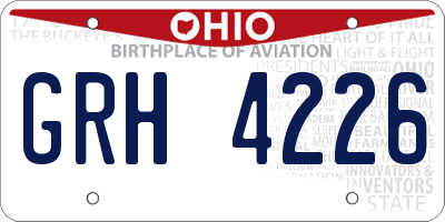 OH license plate GRH4226