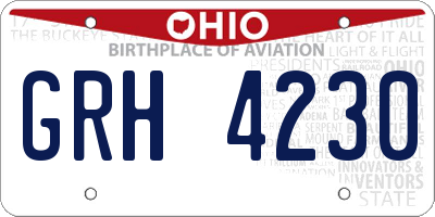 OH license plate GRH4230