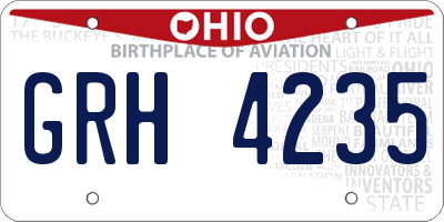 OH license plate GRH4235