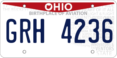 OH license plate GRH4236