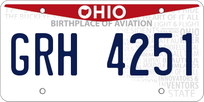 OH license plate GRH4251