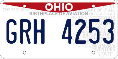 OH license plate GRH4253