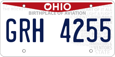 OH license plate GRH4255