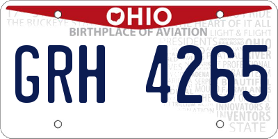 OH license plate GRH4265