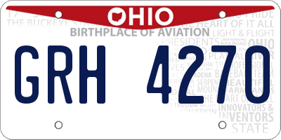OH license plate GRH4270