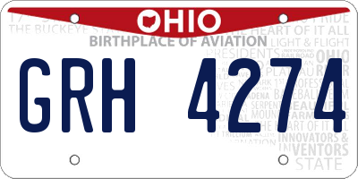 OH license plate GRH4274