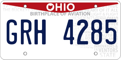 OH license plate GRH4285