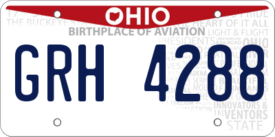 OH license plate GRH4288