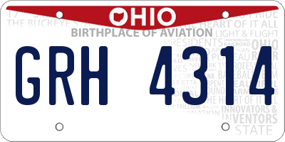 OH license plate GRH4314