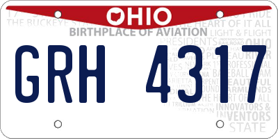 OH license plate GRH4317