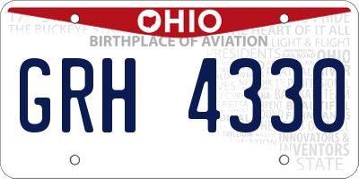 OH license plate GRH4330