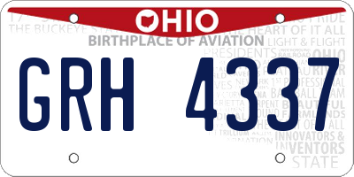 OH license plate GRH4337