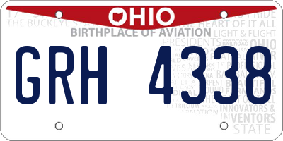 OH license plate GRH4338