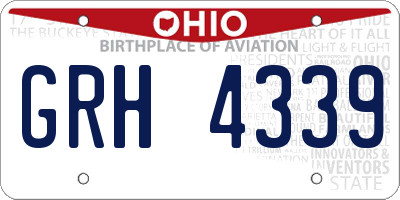 OH license plate GRH4339