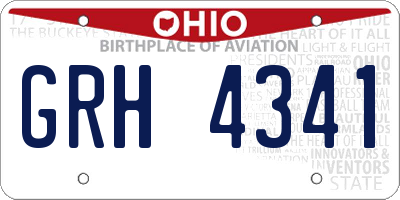 OH license plate GRH4341