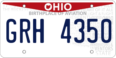 OH license plate GRH4350