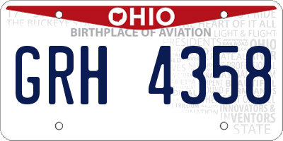 OH license plate GRH4358