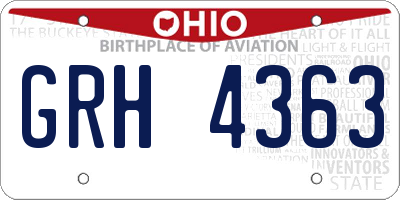 OH license plate GRH4363