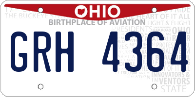 OH license plate GRH4364