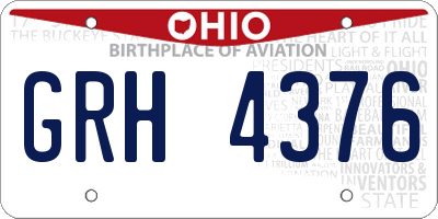 OH license plate GRH4376