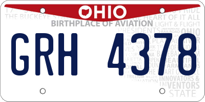 OH license plate GRH4378