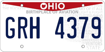 OH license plate GRH4379