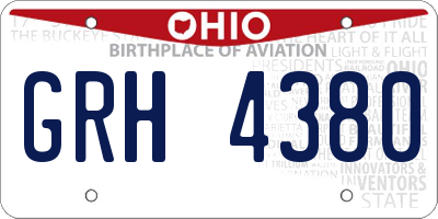 OH license plate GRH4380