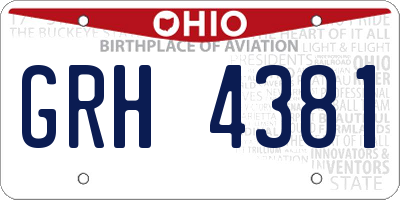OH license plate GRH4381