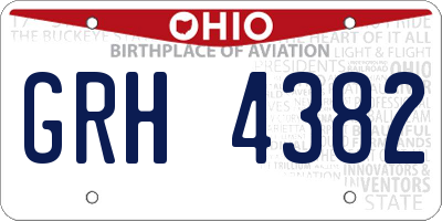 OH license plate GRH4382
