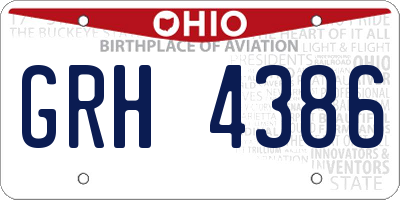 OH license plate GRH4386