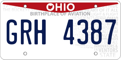 OH license plate GRH4387