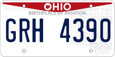OH license plate GRH4390
