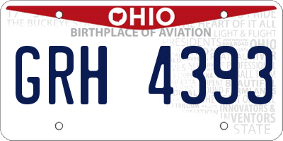 OH license plate GRH4393