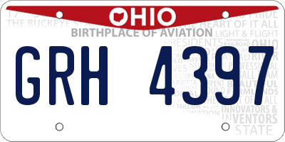 OH license plate GRH4397