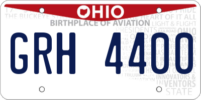OH license plate GRH4400