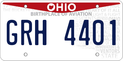 OH license plate GRH4401