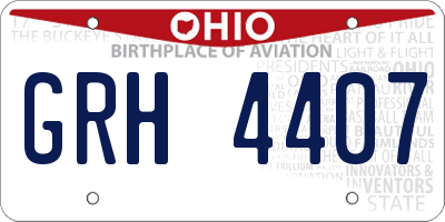 OH license plate GRH4407
