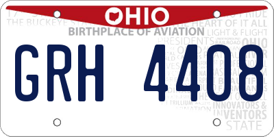 OH license plate GRH4408