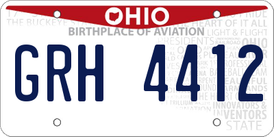 OH license plate GRH4412
