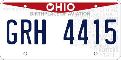 OH license plate GRH4415