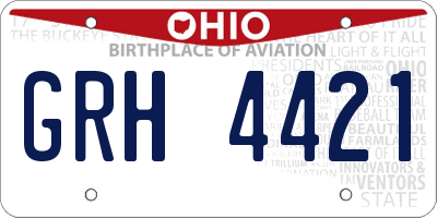 OH license plate GRH4421