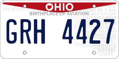 OH license plate GRH4427