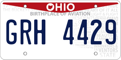 OH license plate GRH4429