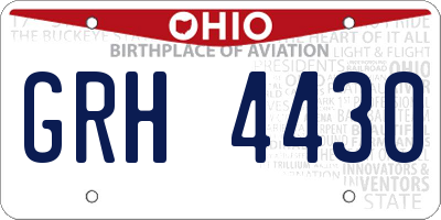 OH license plate GRH4430