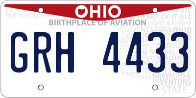 OH license plate GRH4433