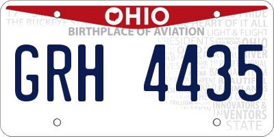 OH license plate GRH4435