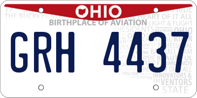 OH license plate GRH4437